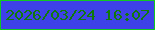 文字の大きさ：3、枠の色：11c820、背景の色：3e41e8、文字の色：11790c 無料ブログパーツのブログ時計