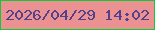 文字の大きさ：2、枠の色：11c83b、背景の色：ec9191、文字の色：53428b 無料ブログパーツのブログ時計