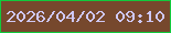 文字の大きさ：2、枠の色：11c93c、背景の色：76482d、文字の色：cfc8f5 無料ブログパーツのブログ時計