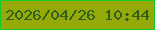 文字の大きさ：2、枠の色：11cc26、背景の色：95a908、文字の色：305f1b 無料ブログパーツのブログ時計