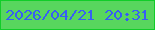 文字の大きさ：5、枠の色：11cd29、背景の色：58d65e、文字の色：375ef4 無料ブログパーツのブログ時計