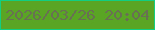 文字の大きさ：1、枠の色：11ce80、背景の色：5aa523、文字の色：697153 無料ブログパーツのブログ時計
