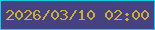 文字の大きさ：2、枠の色：11cee8、背景の色：464181、文字の色：cbae3a 無料ブログパーツのブログ時計