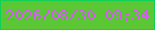 文字の大きさ：1、枠の色：11d056、背景の色：5bc734、文字の色：d659f5 無料ブログパーツのブログ時計