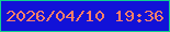 文字の大きさ：4、枠の色：11d18f、背景の色：1212d8、文字の色：fe8068 無料ブログパーツのブログ時計