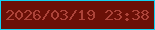 文字の大きさ：1、枠の色：11d2f2、背景の色：6a1007、文字の色：ac4339 無料ブログパーツのブログ時計