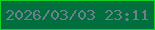 文字の大きさ：1、枠の色：11d327、背景の色：016e3e、文字の色：6f7f90 無料ブログパーツのブログ時計