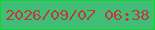 文字の大きさ：5、枠の色：11d62d、背景の色：40be77、文字の色：c2383f 無料ブログパーツのブログ時計