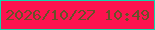 文字の大きさ：4、枠の色：11d6ac、背景の色：fd134f、文字の色：665229 無料ブログパーツのブログ時計