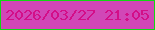 文字の大きさ：5、枠の色：11d814、背景の色：d147b7、文字の色：d30e88 無料ブログパーツのブログ時計