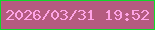 文字の大きさ：1、枠の色：11d82b、背景の色：b55b80、文字の色：fea4e6 無料ブログパーツのブログ時計