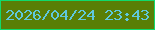 文字の大きさ：5、枠の色：11d96c、背景の色：597e06、文字の色：5fc8dd 無料ブログパーツのブログ時計