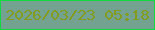 文字の大きさ：2、枠の色：11da41、背景の色：74a291、文字の色：839c1f 無料ブログパーツのブログ時計
