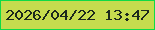 文字の大きさ：3、枠の色：11da46、背景の色：c6dc4e、文字の色：1c291d 無料ブログパーツのブログ時計