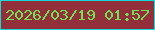 文字の大きさ：5、枠の色：11dada、背景の色：932e3b、文字の色：72e154 無料ブログパーツのブログ時計