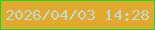 文字の大きさ：3、枠の色：11de19、背景の色：e1aa2e、文字の色：bedbcd 無料ブログパーツのブログ時計