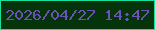 文字の大きさ：2、枠の色：11e19d、背景の色：05340b、文字の色：6b52b7 無料ブログパーツのブログ時計