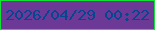 文字の大きさ：3、枠の色：11e233、背景の色：6c3a96、文字の色：064590 無料ブログパーツのブログ時計