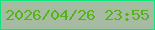 文字の大きさ：1、枠の色：11e37f、背景の色：a6bba2、文字の色：53b317 無料ブログパーツのブログ時計