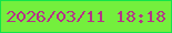 文字の大きさ：5、枠の色：11e44a、背景の色：74ef3d、文字の色：b63287 無料ブログパーツのブログ時計