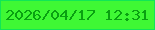 文字の大きさ：5、枠の色：11e656、背景の色：3ff834、文字の色：09a111 無料ブログパーツのブログ時計