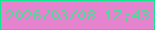 文字の大きさ：2、枠の色：11e78e、背景の色：e583cf、文字の色：51da98 無料ブログパーツのブログ時計