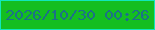 文字の大きさ：5、枠の色：11e7bc、背景の色：14be21、文字の色：1c7187 無料ブログパーツのブログ時計