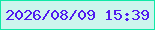 文字の大きさ：1、枠の色：11e8a6、背景の色：cdf5ed、文字の色：501aef 無料ブログパーツのブログ時計