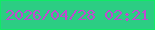 文字の大きさ：5、枠の色：11e966、背景の色：2ccd83、文字の色：c04acf 無料ブログパーツのブログ時計