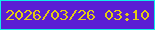 文字の大きさ：2、枠の色：11ebea、背景の色：5b1dd4、文字の色：e3cb12 無料ブログパーツのブログ時計