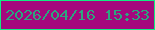 文字の大きさ：1、枠の色：11ec82、背景の色：a4087d、文字の色：2ba77f 無料ブログパーツのブログ時計