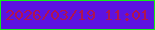 文字の大きさ：5、枠の色：11ed16、背景の色：5d12df、文字の色：b0144f 無料ブログパーツのブログ時計