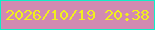 文字の大きさ：4、枠の色：11eec7、背景の色：d28ab1、文字の色：f1ef1d 無料ブログパーツのブログ時計