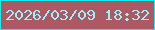 文字の大きさ：5、枠の色：11f0ee、背景の色：ad5963、文字の色：9befff 無料ブログパーツのブログ時計