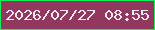 文字の大きさ：4、枠の色：11f257、背景の色：92375d、文字の色：f0e6f7 無料ブログパーツのブログ時計