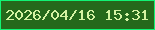 文字の大きさ：1、枠の色：11f374、背景の色：25691b、文字の色：d5f3a3 無料ブログパーツのブログ時計