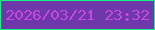 文字の大きさ：1、枠の色：11f585、背景の色：6e37aa、文字の色：c748de 無料ブログパーツのブログ時計