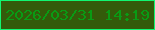 文字の大きさ：5、枠の色：11f671、背景の色：335b0a、文字の色：099b14 無料ブログパーツのブログ時計