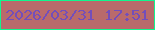 文字の大きさ：5、枠の色：11f68e、背景の色：b96a6b、文字の色：734eba 無料ブログパーツのブログ時計