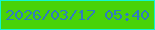 文字の大きさ：2、枠の色：11f7d1、背景の色：48d308、文字の色：307bbe 無料ブログパーツのブログ時計