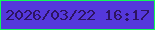 文字の大きさ：2、枠の色：11f858、背景の色：5538db、文字の色：2d1461 無料ブログパーツのブログ時計