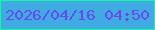 文字の大きさ：2、枠の色：11f89f、背景の色：3fabe2、文字の色：674aee 無料ブログパーツのブログ時計