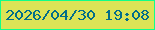 文字の大きさ：3、枠の色：11fe89、背景の色：dce456、文字の色：046d89 無料ブログパーツのブログ時計