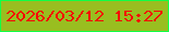 文字の大きさ：4、枠の色：11ff46、背景の色：99be20、文字の色：f70606 無料ブログパーツのブログ時計