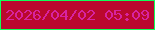文字の大きさ：3、枠の色：11ff58、背景の色：ba082e、文字の色：d723a0 無料ブログパーツのブログ時計