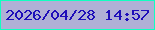 文字の大きさ：3、枠の色：11ffc0、背景の色：b0b0d6、文字の色：1e0eb9 無料ブログパーツのブログ時計