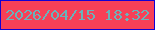 文字の大きさ：4、枠の色：1201d3、背景の色：f74057、文字の色：69b3bb 無料ブログパーツのブログ時計