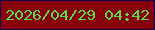 文字の大きさ：5、枠の色：12034b、背景の色：87010c、文字の色：5dd948 無料ブログパーツのブログ時計
