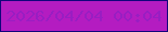 文字の大きさ：1、枠の色：12047b、背景の色：b41cc1、文字の色：991ec2 無料ブログパーツのブログ時計