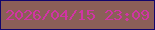 文字の大きさ：4、枠の色：12056c、背景の色：8b5f58、文字の色：d134a4 無料ブログパーツのブログ時計